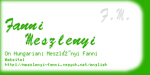 fanni meszlenyi business card